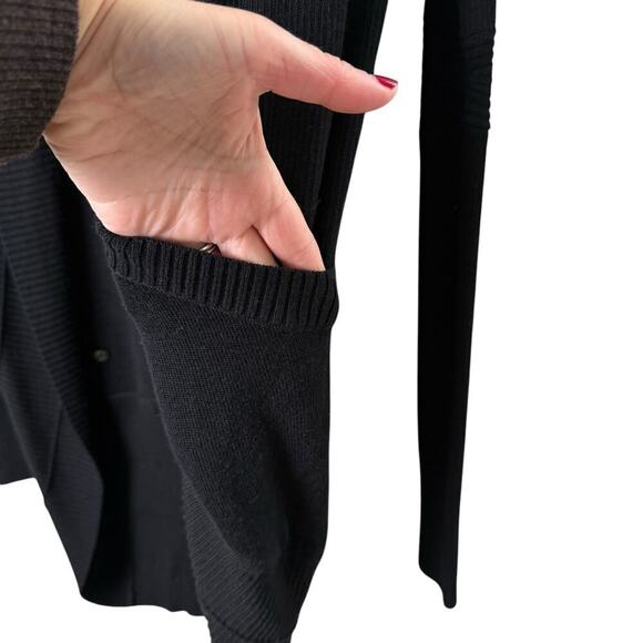 Lululemon Transformation Wrap Cardigan in Black Cashmere Blend, Size 2 - Picture 10 of 16